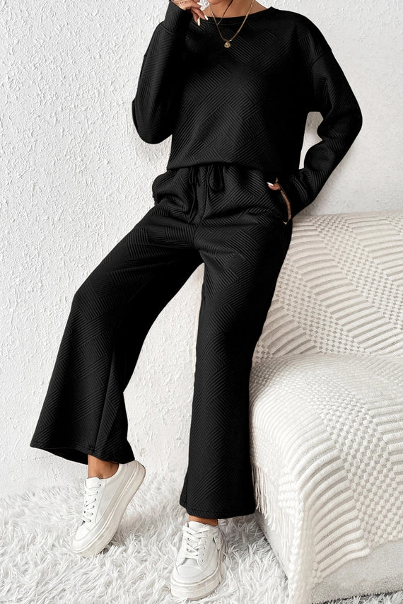 Black 2 pc loose fit slouch outfit