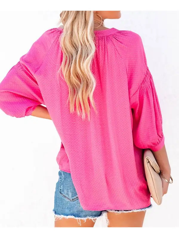 Think Pink Dotted Blouse