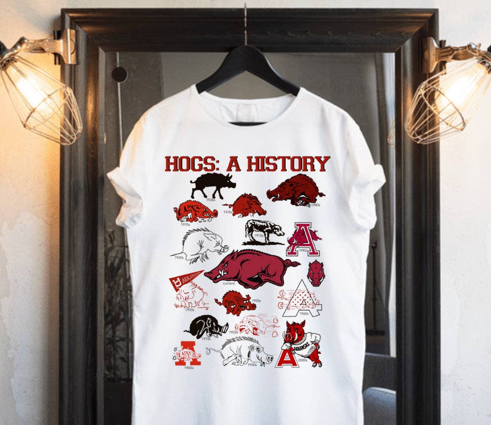 A Hogs History Graphic Tee - Grey