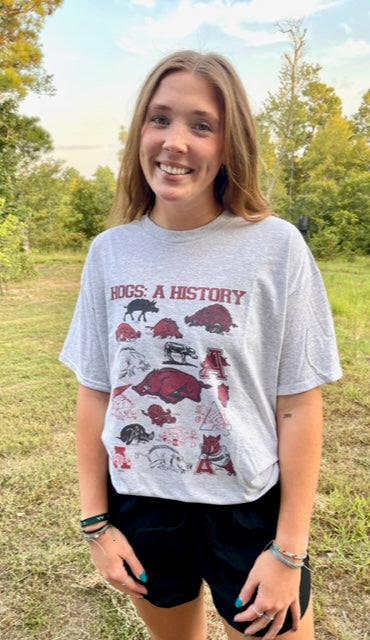 A Hogs History Graphic Tee - Grey